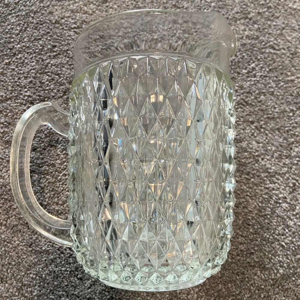 Indiana Glass Clear Diamond Pattern Pitcher